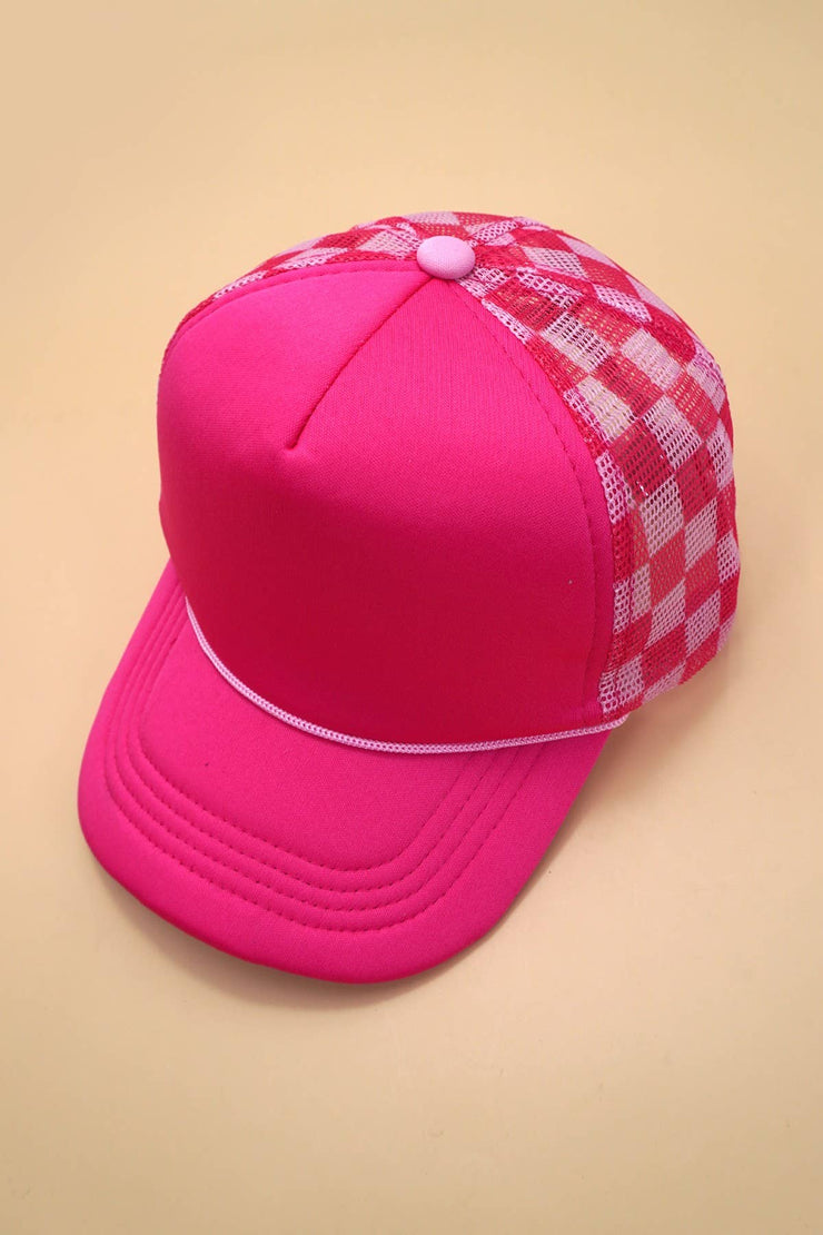 TRUCKER HAT CHECKER FOAM FRONT MESH BACK CAP | 40HW726
