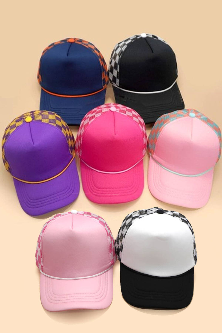 TRUCKER HAT CHECKER FOAM FRONT MESH BACK CAP | 40HW726