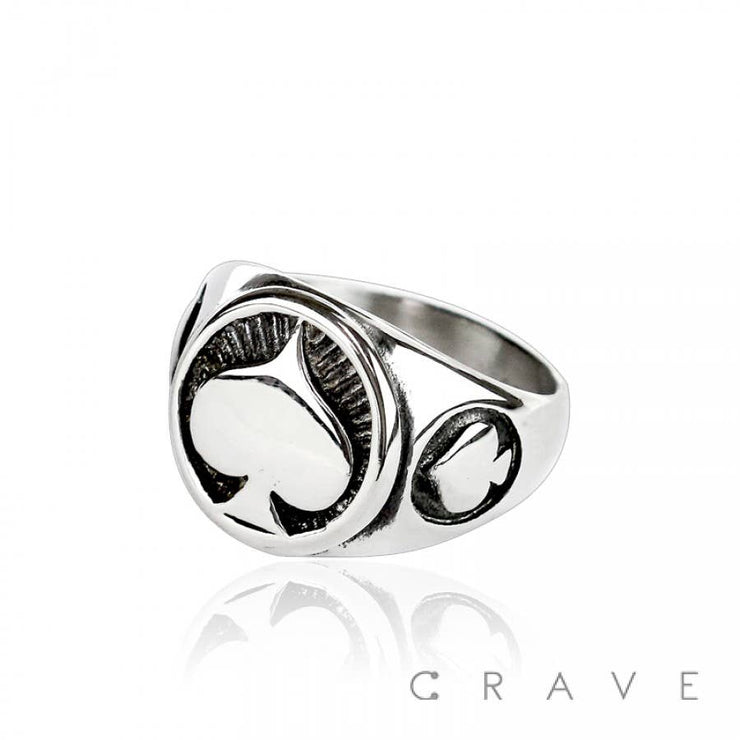 SS SPADE KING BIKER RING: STAINELESS STEEL---10