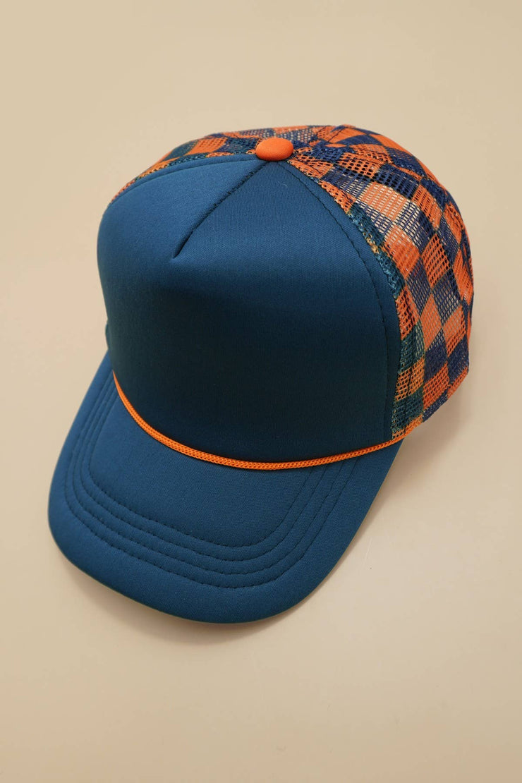 TRUCKER HAT CHECKER FOAM FRONT MESH BACK CAP | 40HW726