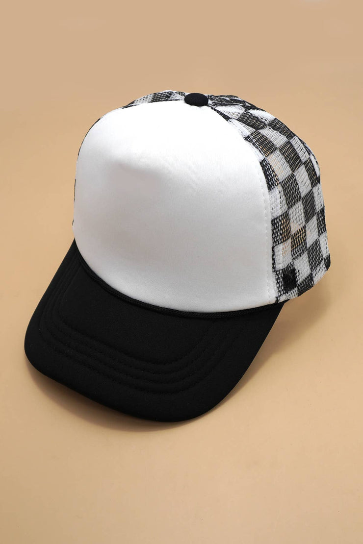 TRUCKER HAT CHECKER FOAM FRONT MESH BACK CAP | 40HW726