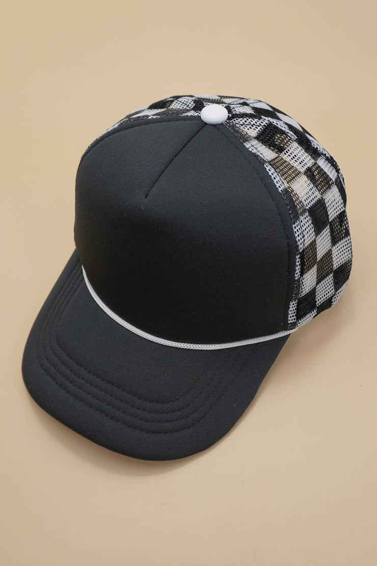 TRUCKER HAT CHECKER FOAM FRONT MESH BACK CAP | 40HW726