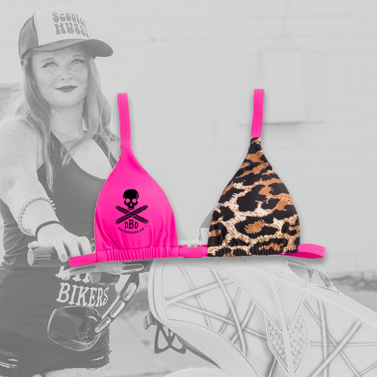 Logo Hot Pink Leopard Print Bikini