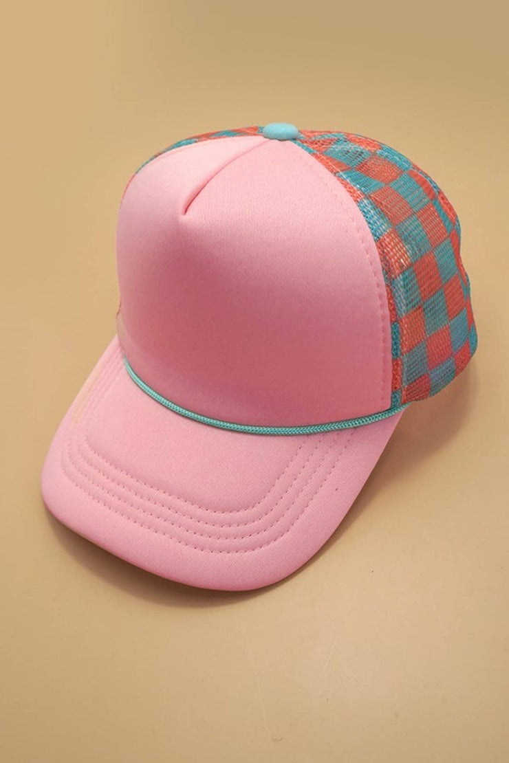 TRUCKER HAT CHECKER FOAM FRONT MESH BACK CAP | 40HW726
