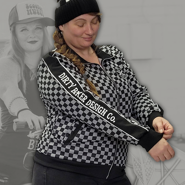 Checkered Print Track Jacket