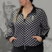 Checkered Print Track Jacket