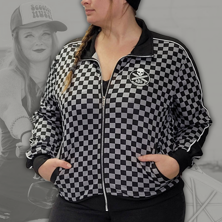 Checkered Print Track Jacket