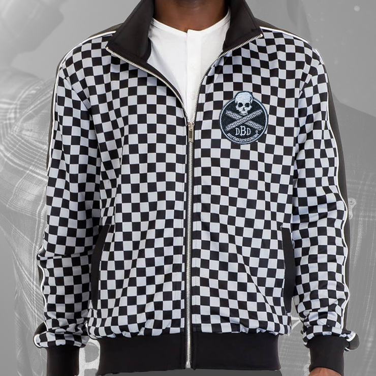 Checkered Print Track Jacket