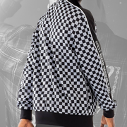 Checkered Print Track Jacket
