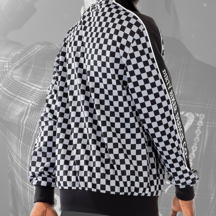 Checkered Print Track Jacket