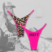 Logo Hot Pink Leopard Print Bikini