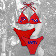 Red Let's Get Dirty 'Merica Bikini