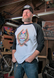 Dirty Biker Bar & Shield Raglan T-shirt